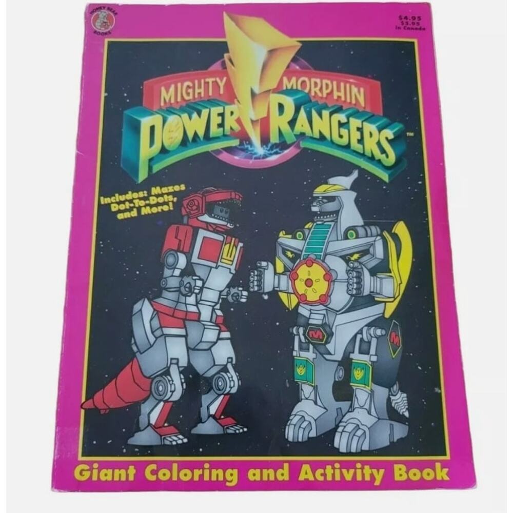 Vintage Mighty Morphin Power Rangers Color Book Retro 90s